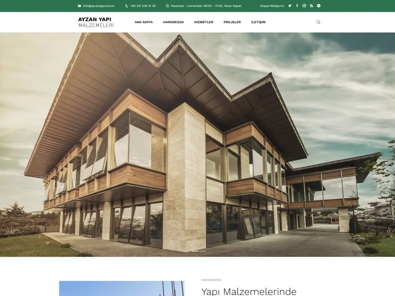 Ayzan Yapı Malzemeleri web sitesi tasarımı - İnşaat & Yapı - UCY Medya Adana