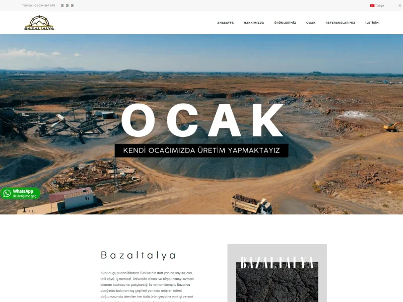 Bazaltalya web sitesi tasarımı - İnşaat & Yapı - UCY Medya Adana