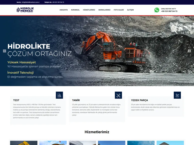 Hidrolik Merkezi web sitesi tasarimi - Sanayi & Hidrolik - UCY Medya Adana