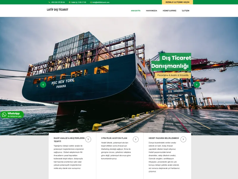 Latif Dış Ticaret web sitesi tasarımı - Danışmanlık & Eğitim - UCY Medya Adana
