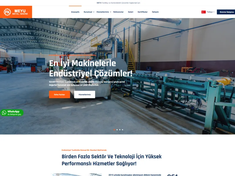 Meyu Metal Makine web sitesi tasarımı - Sanayi & Hidrolik - UCY Medya Adana