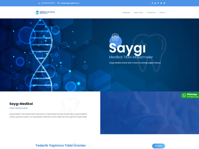 Saygı Medikal web sitesi tasarımı - Sağlık & Yaşam - UCY Medya Adana