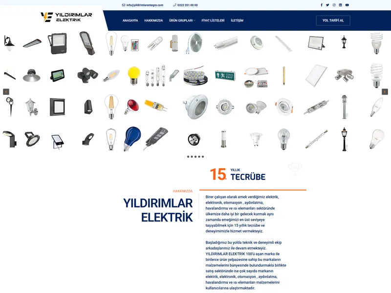 Yildirimlar Elektrik web sitesi tasarimi - Teknik Servis & Tesisat - UCY Medya Adana